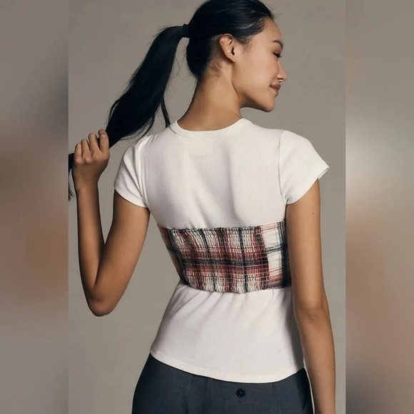 Anthropologie Strapless Bow Bandeau Crop Top - Picture 3 of 3